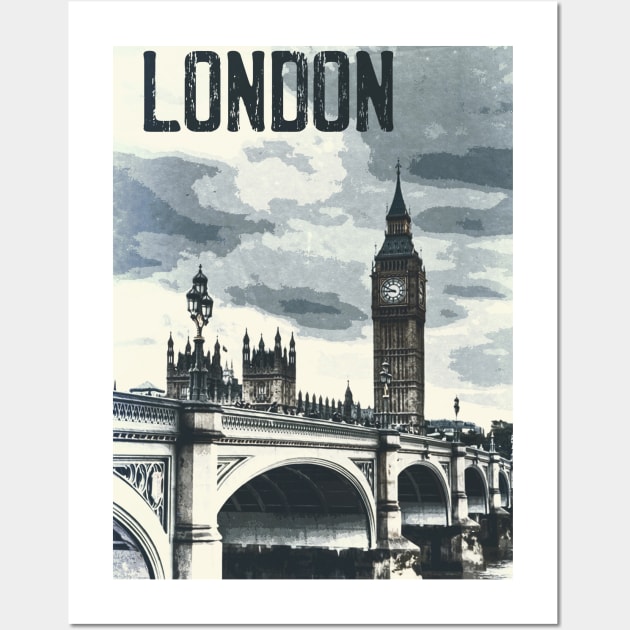 London, Westminster, Big Ben ✪ Vintage style poster Wall Art by Naumovski